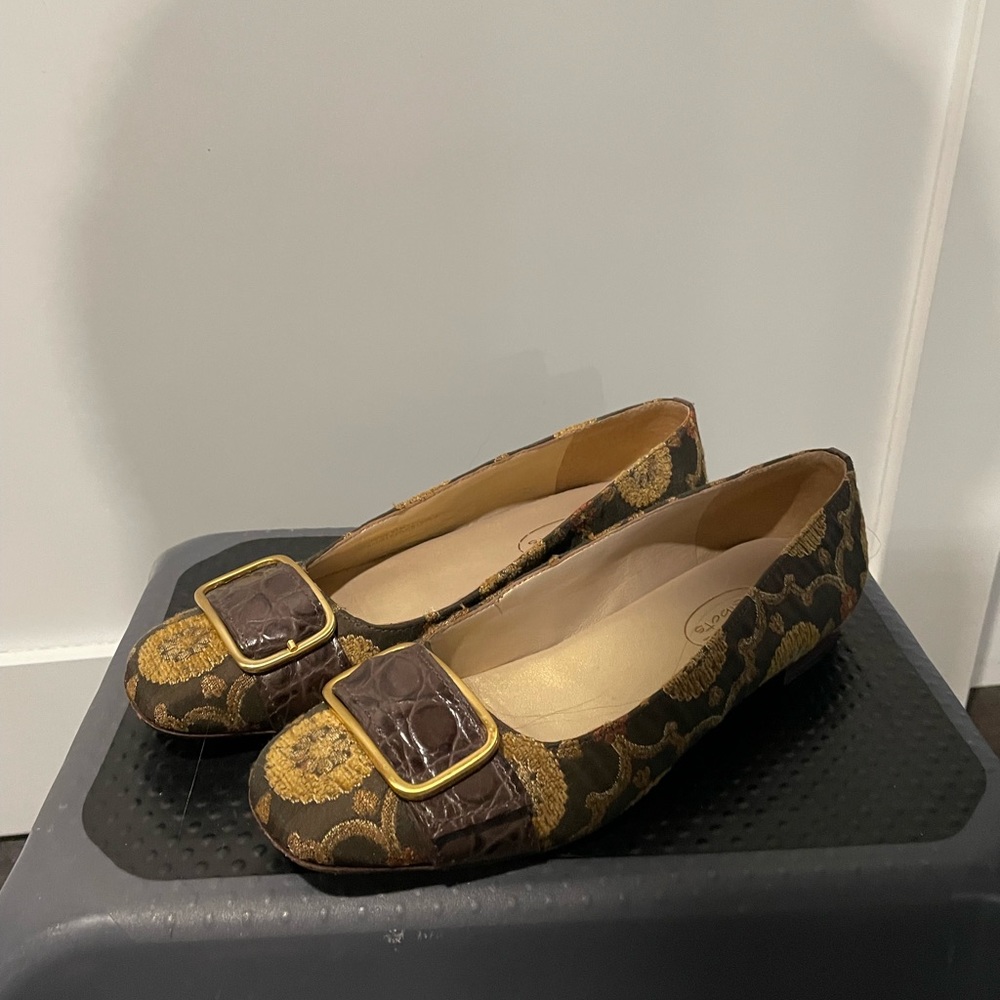 Talbots Brown & Gold Flats